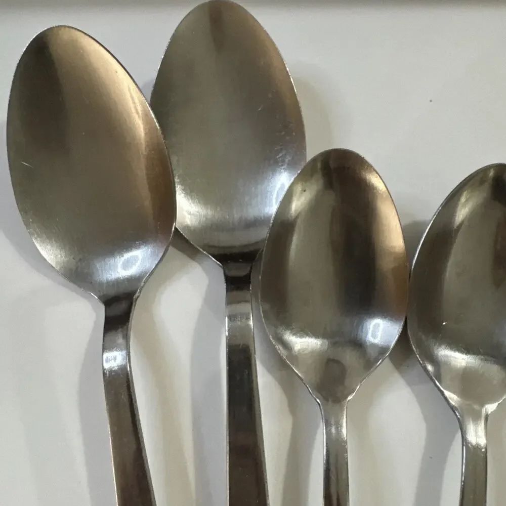 Vintage Tablespoons And Teaspoons - Rose Pattern National Stainless Flatware